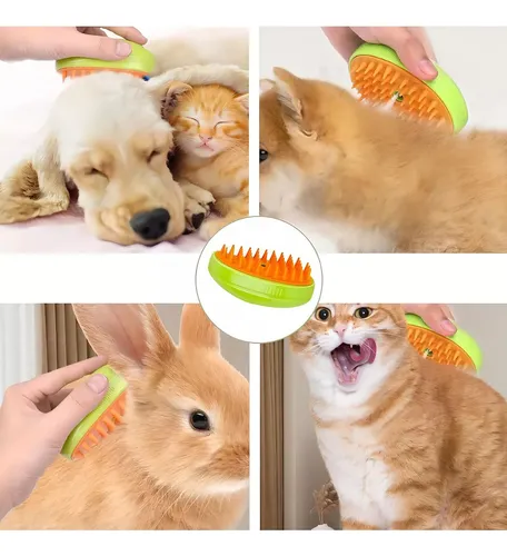 Cepillo De Vapor Para Mascotas 3 En 1 Con Spray Y Masajeador