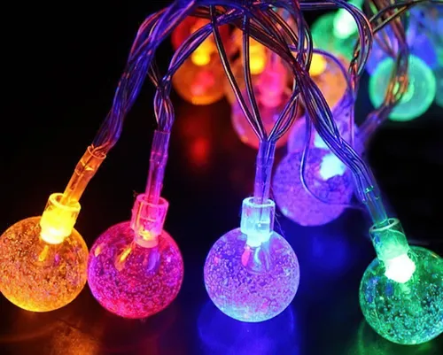 Guirnalda 3mts 20 Burbujitas Led Navidad Deco - Pilas 2aa Multicolor