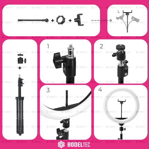 Aro De Luz Led Bodeltec 26 Cm Con Trípode 2 Metros