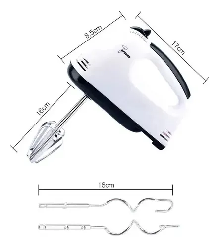 D_NQ_NP_770371-MLA86792006613_062025-O.webp Batidora De Mano Amasadora Electrica 7 Velocidades + Turbo Blanco 50 60 Hz