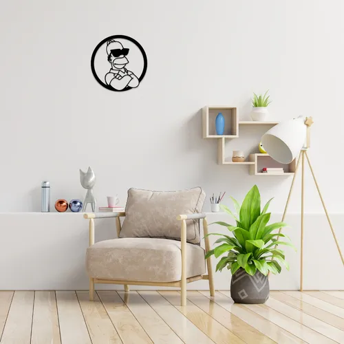 D_NQ_NP_771640-MLA79055508322_092024-O.webp Cuadro Decorativo Homero Simpson Calado En Madera Mdf Negro Negro