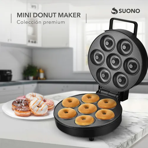 D_NQ_NP_773248-MLA82268312218_022025-O.webp Máquina Donas Suono Mini Donut Maker 7 Unidades Mini Donas Antiadherente 1200w Color Negro
