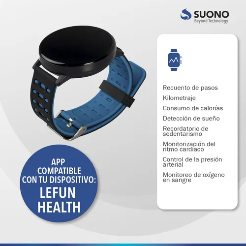 Smartwatch Deportivo Fitness Bluetooth Colores Android Ios M Negro Azul Negro