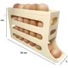 Huevera Deslizante Organizador De Huevos Apilable Cavidades De 3 Niveles Dispensador Para Heladera, Mantener Orden Almacenamiento Y Frescura Levys Bazar