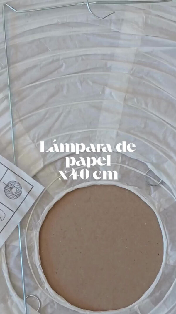 Lámpara Bola De Papel Arroz China 40 Cm Blanco