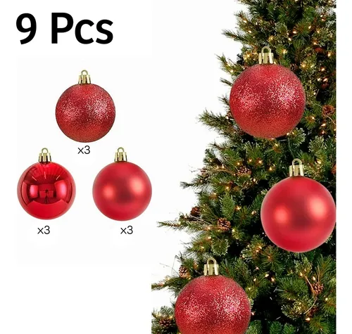 Adornos Navideños Premium Tubo Bolas De Navidad 6cm X9 Udes