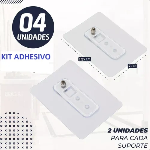 Pack x2 Estantes Repisas Con Adhesivos Para Ducha, Baño y Cocina -- Organizador Baño Ducha Metálico Negro Mate con Instalación sin Perforaciones Estante Shampoo Jabonera Levys Bazar