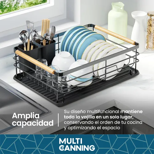 Secaplatos Bandeja Vajilla Organizador Cocina Escurridor Combinado Raitot