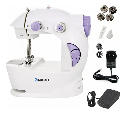 Mini Máquina De Coser Naku Mc-001 Eléctrica Portatil Puntadas Color Blanco