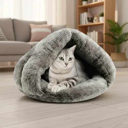 Cama Cucha De Peluche Para Gato Perro Mascota Cueva