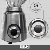 Licuadora De Vaso 1000w 1.5l Acero Inox Jarra Vidrio Delhi Color Plateado