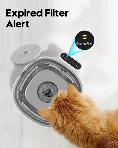 Bebedero Fuente De Agua Para Mascotas Acero Inoxidable Color Blanco