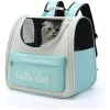 Mochila Hello Cat Para Mascotas Gatos Y Perros Suono Color Celeste