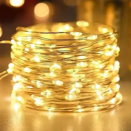 Cable Hilo Alambre Luz Led Calida 3 Mts Con Usb