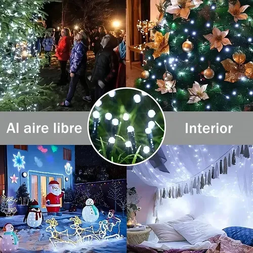 Luces Guirnalda Led Calida 20m Solares Exterior Ip65 Impermeable Jardín Navidad Decoración Guirnalda Energía Solar Automática Cuerda Flexible Fiestas Patio Levys Bazar