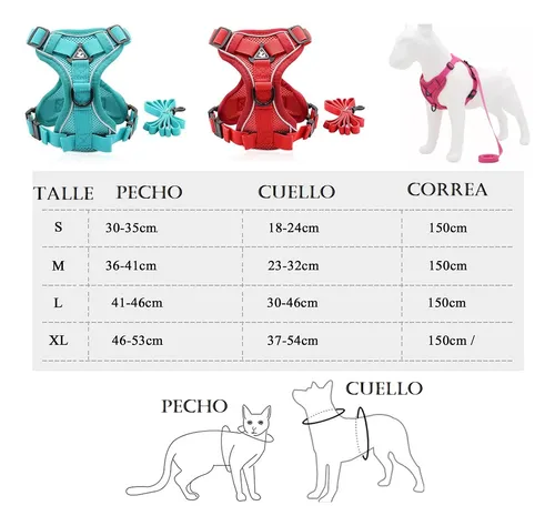 Arnes Pretal Para Perro Y Gato Con Correa 1.5 M Anti Tirones