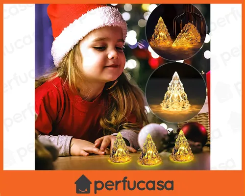 Árbol Navidad Luces Cálidas Decoración Iluminación Mesa 3u