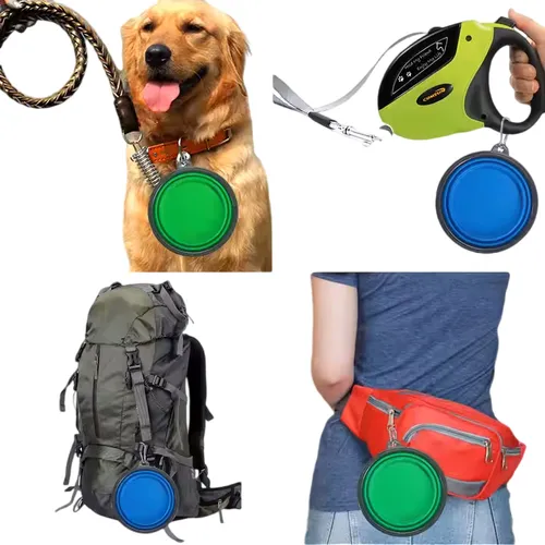 Bowl Silicona Mascotas Bebedero Comedero Plegable 350ml