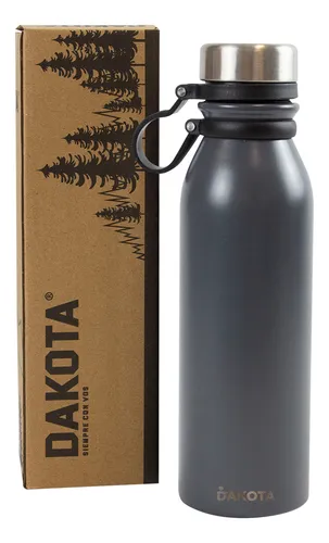 Botella Termica Deportiva Dakota Acero Inoxidable 600ml Color Gris Ocuro