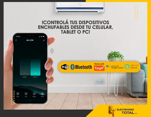 Tomacorriente Wifi Smart Doble Enchufe Inteligente Domótica Color Blanco