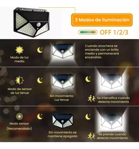 D_NQ_NP_836745-MLA96390792367_102025-O.webp Aplique Reflector Led Panel Solar 100 Leds Sensor Movimiento Veoquiero
