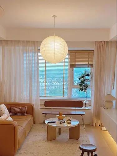 Lámpara Bola De Papel Arroz China 40 Cm Blanco