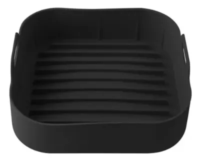 D_NQ_NP_842925-MLA92292594900_092025-O.webp Molde Bandeja Silicona Cuadrado Freidora Aire Airfryer 20cm Gris Oscuro