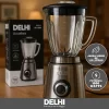 Licuadora De Vaso 1000w 1.5l Acero Inox Jarra Vidrio Delhi Color Plateado
