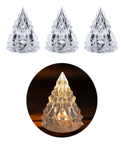 Árbol Navidad Luces Cálidas Decoración Iluminación Mesa 3u