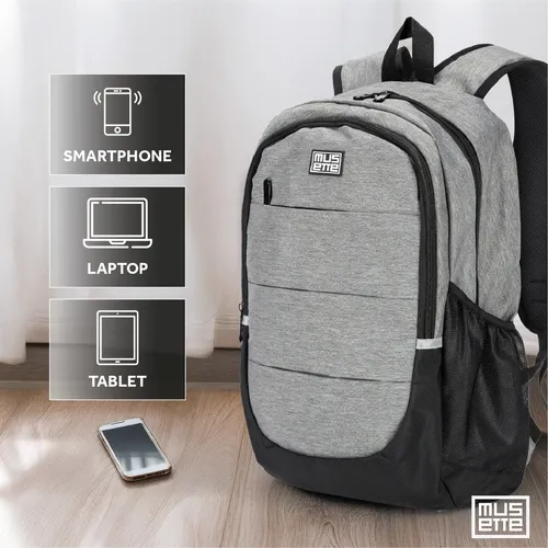 D_NQ_NP_857722-MLA95937755322_102025-O.webp Mochila Porta Notebook 15.6 Urban Antirrobo Oxford Musette Gris Liso