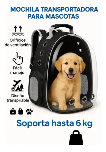 Mochila Transportadora Para Mascotas Rigida Gatos Perros Capsula