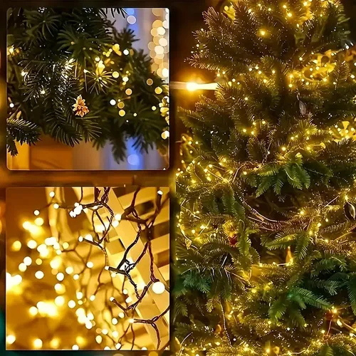 Luces Guirnalda Led Calida 20m Solares Exterior Ip65 Impermeable Jardín Navidad Decoración Guirnalda Energía Solar Automática Cuerda Flexible Fiestas Patio Levys Bazar