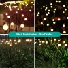 Estaca Luz Solar Ramo 8 Leds Bombillas Jardin Exterior X 2u Negro