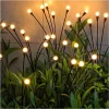 Estaca Luz Solar Ramo 8 Leds Bombillas Jardin Exterior X 2u Negro