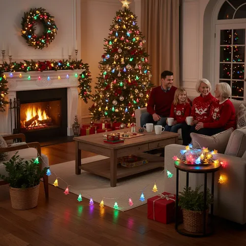 Guirnalda Luces Navidad Arbolito Pino 5metros 28luces 220v Multicolor