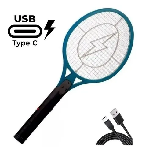 Raqueta Paleta Mata Mosquitos Moscas Recargable Usb
