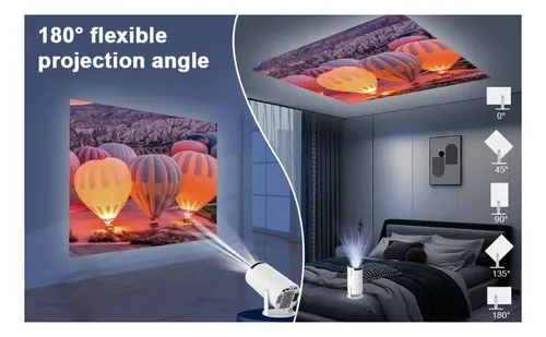 Proyector Led Smart Android 11 Fhd 4500 Lumenes Wifi Bt Color Blanco