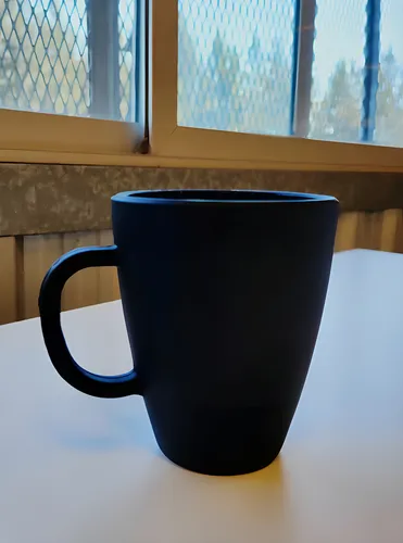 Taza Mug Vidrio Negro Mate Durax Armonia X6