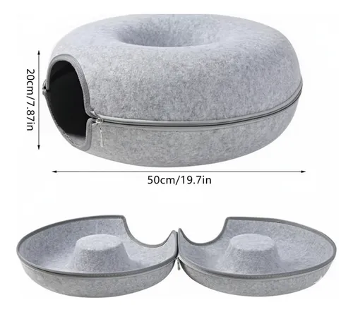 Cama Cucha Para Gato Perro Mascota Pequeña Cueva Túnel Dona Resistente