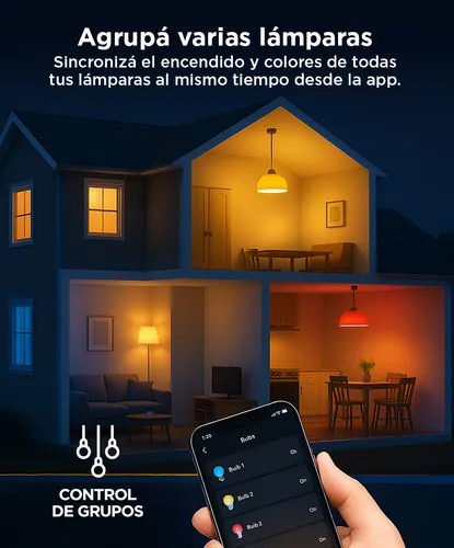 D_NQ_NP_891007-MLA91330336856_092025-O.webp Lampara Luz Led Gadnic E27 Smart Inteligente RGB Conexión Inalámbrica