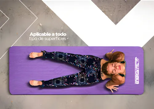 Mat Yoga 10 Mm Colchoneta Pilates Caucho Nbr 180x62 + Bolso Violeta