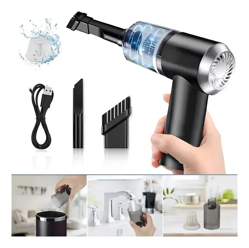 Mini Aspiradora Sopladora Portátil Usb Recargable 3 En 1 Col Color Negro