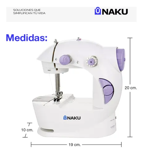 Mini Máquina De Coser Naku Mc-001 Eléctrica Portatil Puntadas Color Blanco