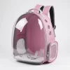 Mochila Transportadora Para Mascotas Rigida Gatos Perros Capsula Transparente Rosa