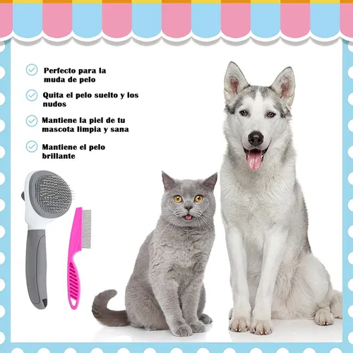 Peine Cepillo Autolimpiante Perros Gatos Mascotas Cardina