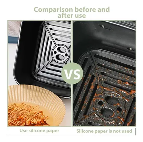 X50 Forro Protector Freidora 200mm X 45mm Papel Desechable Marrón Claro