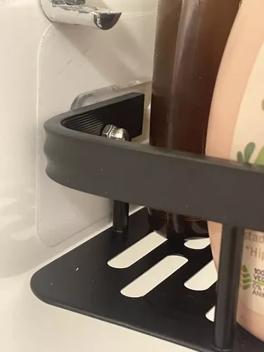 Pack x2 Estantes Repisas Con Adhesivos Para Ducha, Baño y Cocina -- Organizador Baño Ducha Metálico Negro Mate con Instalación sin Perforaciones Estante Shampoo Jabonera Levys Bazar