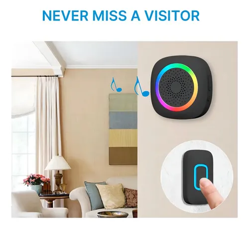 Timbre Inalambrico Wireless Doorbell Kit 60 Melo 300 Mts Led