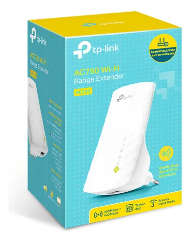 Repetidor Extensor de rango Wi-Fi 5 Doble Banda TP-Link RE200 AC750