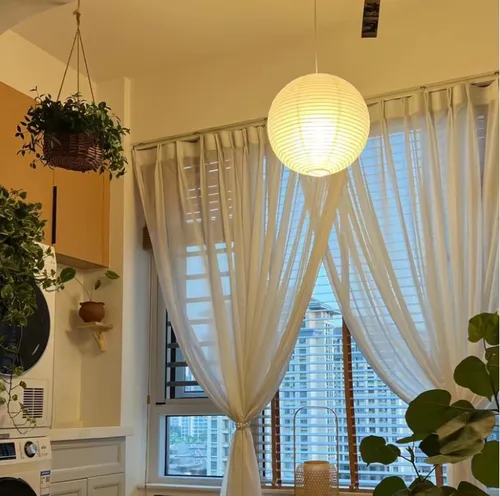 Lámpara Bola De Papel Arroz China 40 Cm Blanco